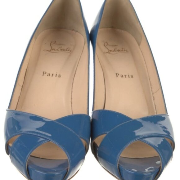 Christian Louboutin Patent Leather Pumps - 39.5 -Blue - Picture 1 of 3